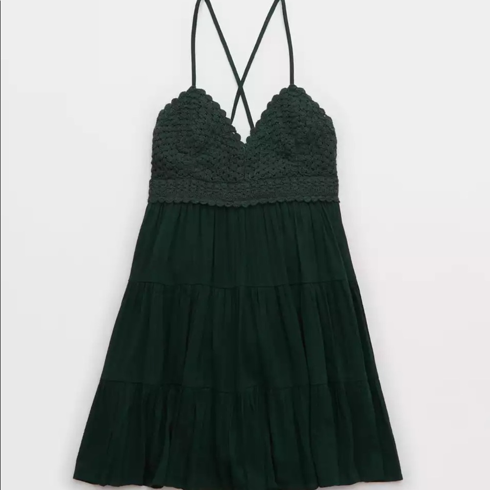 NWT green Aerie textured mini sundress NWT
